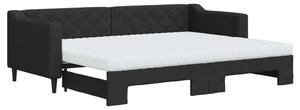 VidaXL Divano letto estraibile con materasso Nero 80x200 cm Tessuto
