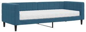 VidaXL Divano letto con materasso blu 80x200 cm Velluto