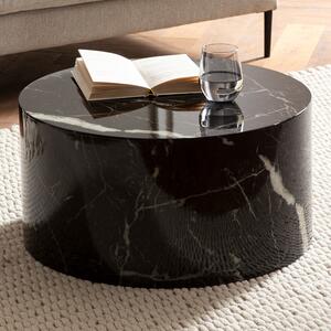 FineBuy Tavolino da salotto MONOBLOC 60x60x30 cm Tavolino da salotto di design Nero Rotondo Tavolino da salotto Tavolino da caffè Moderno