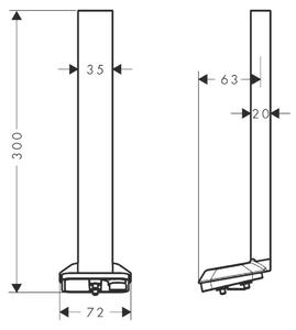 AXOR ShowerSphere, attacco a soffitto da 300 mm per doccetta a soffitto, modello 1jet, finitura oro rosso spazzolato