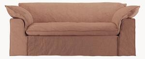 Divano 3 posti in lino rosa antico Nomad, 204 cm