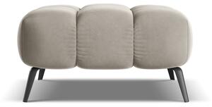 Poggiapiedi beige con rivestimento in velluto Nalu – Makamii