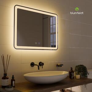 Blumfeldt Caledonian - Specchio da bagno a LED, specchio da bagno, design LED IP44, 3 temperature di colore, 50x70 cm, dimmerabile, funzione antiappannamento, tasto touch