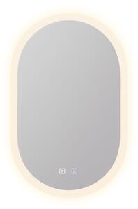 Blumfeldt Caledonian specchio da bagno a LED, specchio da bagno, IP44 LED, 3 colori, 45x80cm, dimmerabile, funzione antiappannamento, pulsante a sfioramento, ovale