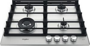 Whirlpool Piano Cottura a Gas 4 Fuochi Larghezza 60 cm Griglie in Ghisa colore Inox - GMWL 628/IXL
