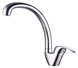 Miscelatore per lavabo con aeratore, maniglia in metallo, altezza 240 mm, finitura cromata
