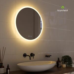 Blumfeldt Caledonian - Specchio da bagno a LED, specchio da bagno, IP44, design a LED, 3 temperature di colore, 60 cm, dimmerabile, funzione antiappannamento, pulsante a sfioramento, rotondo