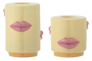 Portacandele in set in gres 2 pz Sassy – Bloomingville