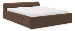 Letto matrimoniale imbottito marrone con contenitore con rete inclusa 180x200 cm Cille – Ropez