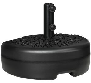 Outsunny Base per Ombrellone Semicircolare Riempibile con Sabbia o Acqua per Pali 38-48mm, Nero|Aosom