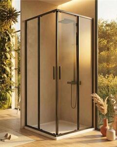 Box doccia 70x70 Rio doppio scorrevole vetro 6 mm trasparente H 195 nero