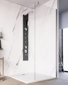 Parete doccia Walk in 140 cm Marsiglia vetro opaco 8 mm cromo H 195