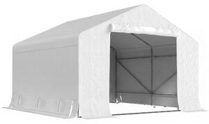 Outsunny Capanno da Giardino e Tenda Garage 3x3 m Impermeabile con Porta Avvolgibile, Metallo e PE, Bianco | Aosom Italy
