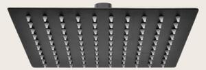 Soffione doccia 40x40 quadrato anticalcare in acciaio nero opaco Platinum