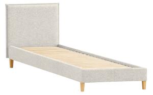 Letto singolo imbottito beige con rete inclusa 90x200 cm Tina – Ropez