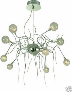 Lampada da soffitto Fabia a 10 luci Lampada a sospensione alogena cromata Lampada a sospensione