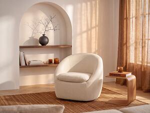 Poltrona girevole in tessuto testurizzato beige - NETALIO