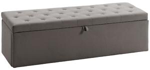 HOMCOM Cassapanca in Velluto140L con Seduta Ampia Imbottita, Capacità 240kg, Camera da Letto Soggiorno Ingresso, Grigio | Aosom Italy