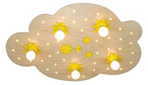 Elobra Plafoniera nuvola stelle, faggio naturale, 75 cm