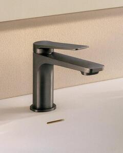 Miscelatore lavabo senza scarico in ottone grigio metallico Momo