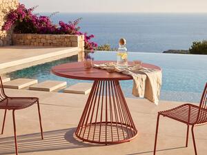 Tavolo da giardino D.120 cm in Metallo Terracotta - BIRMOS di MYLIA