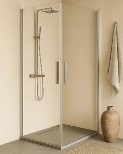 Box doccia 70x70 doppio battente vetro temperato 6 mm 195 H cromo Linje