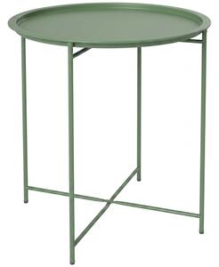 Outsunny Tavolino da Giardino con Vassoio Rimovibile e Gambe Pieghevoli in Acciaio, Ø46x50 cm, Verde | Aosom Italy