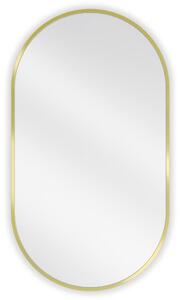 Mexen Loft specchio da bagno ovale 80 x 45 cm, cornice oro spazzolato - 9851-080-045-000-50