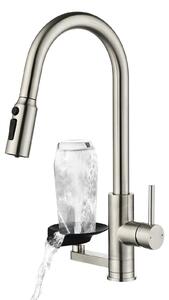 Rubinetto da cucina con filtro dell'acqua a 3 vie, beccuccio doppio estraibile e rotazione a 360°