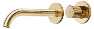 Miscelatore monocomando da incasso in finitura champagne – Miscelatore a 2 fori con aeratore, a risparmio idrico, facile da installare