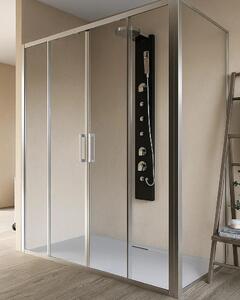 Box doccia 80x160 Marsiglia doppio scorrevole reversibile trasparente H 195 cromo