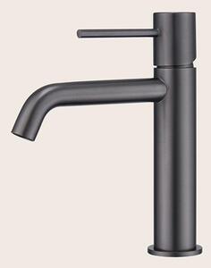 Rubinetto lavabo senza scarico ottone grigio metallico Memo