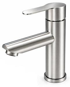 Rubinetto per lavabo, acciaio inossidabile spazzolato, miscelatore monocomando per acqua calda e fredda
