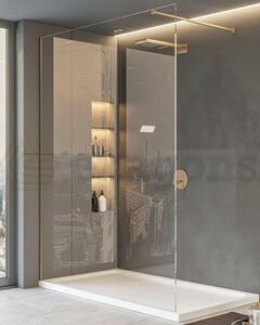 Walk in parete doccia fissa 120 cm vetro trasparente 8 mm H 200 cm oro