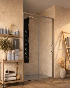 Box doccia 140 cm nicchia Marsiglia uno scorrevole reversibile H 195 cromo