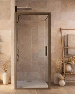 Box doccia 80x80 a battente Marsiglia reversibile trasparente H 195 cromo