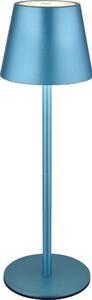 Globo 58488BL-LED Lampada da tavolo ricaricabile VANNIE con dimmer a sfioramento, per uso esterno, 3W/5V, IP54, 1800mAh, blu