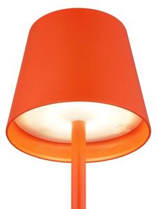 Globo 58488R-LED Lampada da tavolo VANNIE dimmerabile a sfioramento, ricaricabile, per esterni, 3W/5V, IP54, 1800mAh, rossa