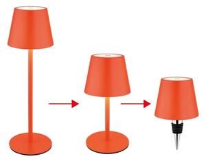 Globo 58488R-LED Lampada da tavolo VANNIE dimmerabile a sfioramento, ricaricabile, per esterni, 3W/5V, IP54, 1800mAh, rossa