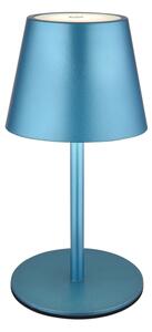 Globo 58488BL-LED Lampada da tavolo ricaricabile VANNIE con dimmer a sfioramento, per uso esterno, 3W/5V, IP54, 1800mAh, blu