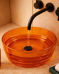 Lavabo 40 cm ciotola da appoggio Ischia in resina ambra