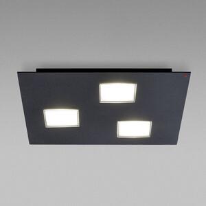 Fabbian Plafoniera LED Quarter nera a tre luci