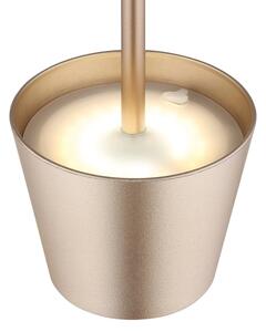 Globo 58488CH-LED Lampada da tavolo VANNIE dimmerabile a sfioramento ricaricabile da esterno 3W/5V IP54 1800mAh ottone