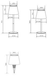 Globo 58488NG-LED Lampada da tavolo VANNIE dimmerabile touch ricaricabile da esterno 3W/5V IP54 1800mAh verde