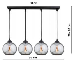 Brilagi - Lampadario sospeso con cavo DIOR 4xE27/60W/230V nero/grigio fumé