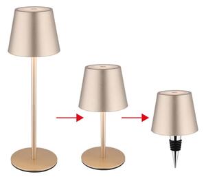 Globo 58488CH-LED Lampada da tavolo VANNIE dimmerabile a sfioramento ricaricabile da esterno 3W/5V IP54 1800mAh ottone