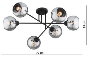 Brilagi - Lampadario a montaggio superficiale DIOR 6xE27/60W/230V nero/grigio fumé