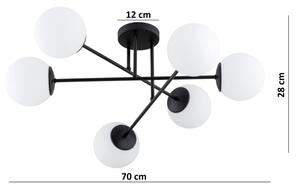 Brilagi - Plafoniera MILO 6xE27/60W/230V nera