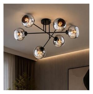 Brilagi - Lampadario a montaggio superficiale DIOR 6xE27/60W/230V nero/grigio fumé