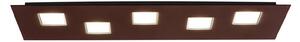 Fabbian Plafoniera LED Quarter marrone lunga 70 cm